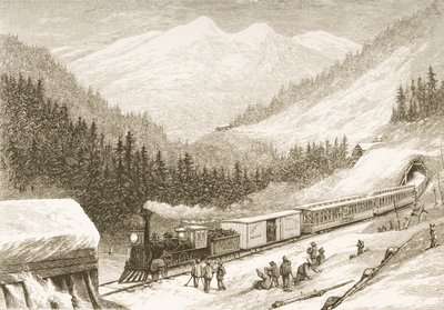 Trasporto della posta degli Stati Uniti attraverso la Sierra Nevada nel 1870, da 